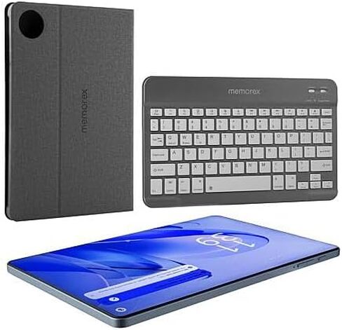 Memorex 10.1" Android 14 Tablet with Keyboard & Case | MTAB10(K) | 128GB Storage | 4GB RAM | FHD IPS Display | Metal Body | Bluetooth Keyboard Bundle (Black) in Saudi Arabia