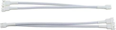 TAODAN 2PCS 10.6 Inch White 4 Pin PWM Fan Extension Splitter Cable 1 to 2 Suitable for Computer Case and CPU Cooling Fan in Saudi Arabia