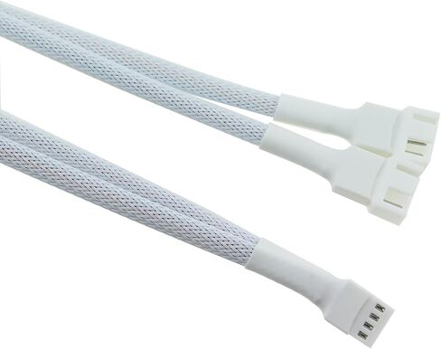 TAODAN 2PCS 10.6 Inch White 4 Pin PWM Fan Extension Splitter Cable 1 to 2 Suitable for Computer Case and CPU Cooling Fan in Saudi Arabia