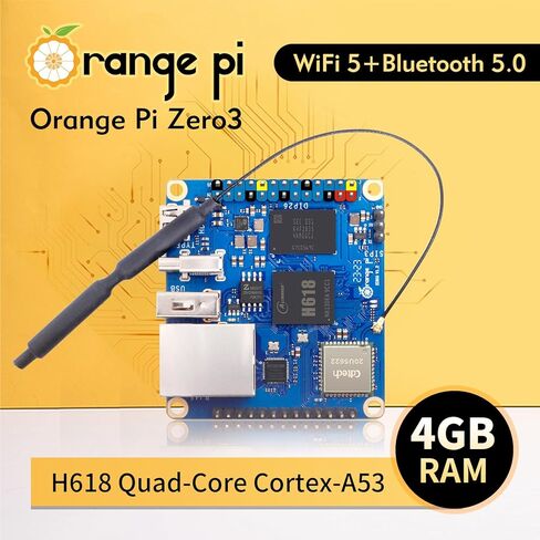 Orange Pi Zero 3 4G Allwinner H618 LPDDR4 Quad Core 64 Bit Single Board Computer, Support 4K Display WiFi Bluetooth (Zero 3 4G+5V3A TC Supply) in Saudi Arabia