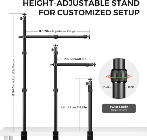 NearStream VM33 2K Wireless Streaming Camera & ST40 Dual-Arm Desk Stand Bundle for Livestreaming, Podcasting & Video Creation in Saudi Arabia