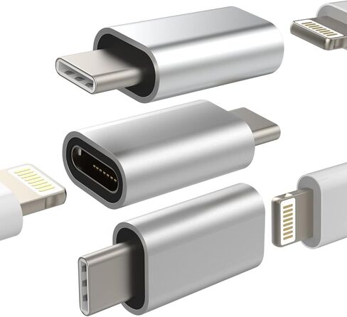 محول Lightning أنثى إلى USB C ذكر (3 عبوات) لجهاز Galaxy Note S9 S10 S22 S21 Ultra Z Flip Plus لجهاز iPad Pro Air4 2020 محول كابل شحن من النوع C لسلك شاحن Apple iPhone13 in Kuwait