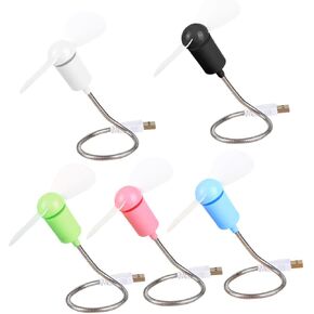 DECHOUS 5pcs USB Mini Flexible Small Fans Set Quiet Cooling Computer Fans with Bendable Neck for Home Office and Travel Random Color in Kuwait
