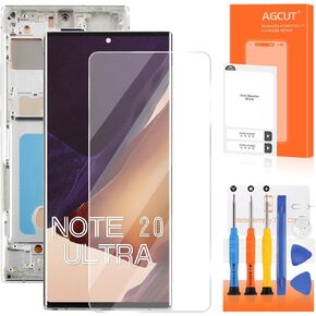INCELL لهاتف Samsung Galaxy Note 20 Ultra استبدال الشاشة لعرض Samsung Note 20 Ultra LCD N985 SM-N986U LCD محول رقمي يعمل باللمس مجموعات إصلاح التجميع مع إطار فضي (وليس بصمة الإصبع) in Kuwait