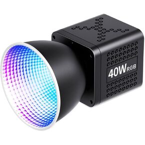 40W RGB Video Light, 2500K-6500K 3400mAh Rechargeable COB Continuous Output Lighting with 20 Scene Modes for Video Vlog Live Streaming Photography in Kuwait
