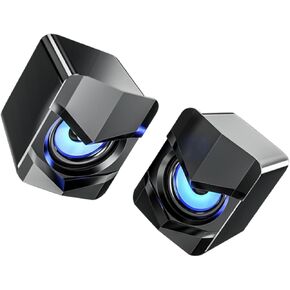 Mini USB Computer Speakers with Bass Subwoofer, Wired Desktop Audio Loudspeaker for Laptop and Phone, Compact Multimedia Sound System for Office and Home Use (Black, Dc5v) in Saudi Arabia