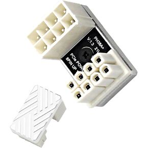 محول طاقة ATX 8 PIN PCIe GPU، موصل بزاوية 180 درجة على شكل حرف U، تصميم من الألومنيوم لتبديد الحرارة لبطاقات الرسومات (النوع A) أبيض in Kuwait