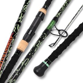Fiblink Surf Fishing Rod، ألياف الكربون الغزل الشاطئ تصفح رود، 2 قطعة / 3 قطعة / 4 قطعة قضيب صيد السفر، تصميم نمط التمويه الأخضر، صيد الأمواج 9'6 "/ 10' / 12' / 15' in Kuwait