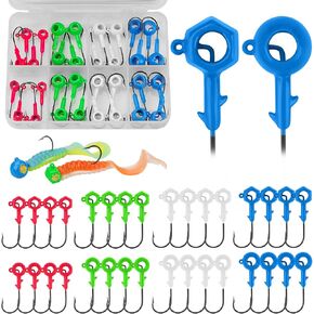 THKFISH Jig Heads Kit, 12PCS Crappie Jig Heads for Fishing, Jig Heads Hook with Round Scent Holder, Jigs for Crappie Bass Fishing, 1/16 1/8 3/16OZ, White Yellow Red in Kuwait