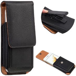Vertical PU Leather Belt Holster Case Pouch with Swivel Belt Clip Card Slot for iPhone 11 12 13 14 Pro XR X/Galaxy Note 10 S23 S22 S10e A10e /Google Pixel 5 4/ Huawei P30/ Moto E6/ LG Rebel 4 (Brown) in Kuwait