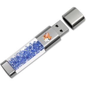 محرك فلاش USB سعة 64 جيجابايت، عصا تخزين لحفظ الصور للذاكرة الخارجية من Techkey للصور/الفيديو/موفر البيانات/النسخ الاحتياطي V2.45 عالي السرعة للإبهام/القفز/الأقراص الصلبة - زهرة الذرة الزرقاء in Kuwait