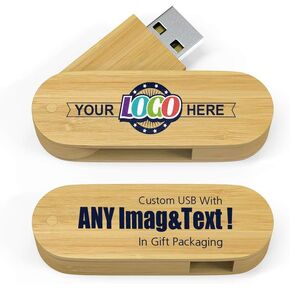 محرك أقراص فلاش USB مخصص من الخيزران، محرك أقراص إبهام خشبي طبيعي، عصا ذاكرة مخصصة سعة 128 ميجابايت، 50 حزمة in Kuwait