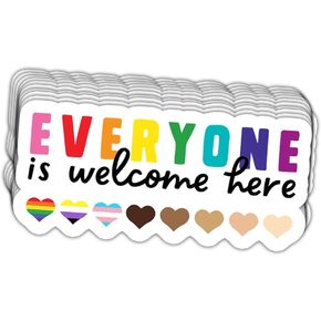 (3 بوصة - 3 قطع) ملصق الجميع مرحب به هنا LGBTQ+ Ally Be Kind ملصق هدية فخر شهر الديكور للسفر الأمتعة نافذة الكمبيوتر المحمول زجاجة مخطط الجدار الهاتف سيارة خوذة السيارة in Kuwait