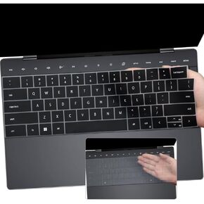 قطعتان من غطاء لوحة المفاتيح لجهاز 2025 Dell XPS 13 9345 9350 13.4 بوصة، XPS 13 9320 Plus 13.4 بوصة، Dell 16 Premium Laptop DA16250 (غير مناسب للإصدار القديم XPS 13 9350/XPS 14 9440 9450/16 9640) - أسود + شفاف in Kuwait