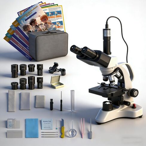 Infinity-Corrected Polarizing Metallurgical EPI Reflected Illumination Vabiooth Trinocular Microscope 50X-500X Mag, 4K Camera with Software, Infinity Achromatic Objectives,3-Layer Mechanical Stage in Saudi Arabia