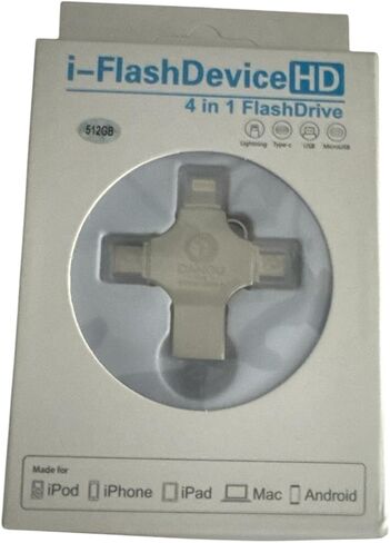 Danou1-USB Flash Drive Memory Stick High Speed ​​Drives Mini Portable جهاز تخزين خارجي للهواتف الذكية/الكمبيوتر المحمول/الكمبيوتر الشخصي/Android (فضي، 512 جيجابايت) in Kuwait