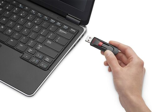 محرك فلاش SanDisk Cruzer Glide USB 2.0 سعة 64 جيجابايت، عبوة خالية من الإحباط - SDCZ60-064G-AFFP in Saudi Arabia
