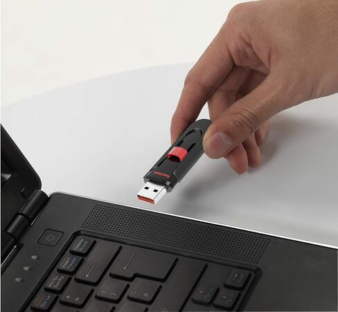 محرك فلاش SanDisk Cruzer Glide USB 2.0 سعة 64 جيجابايت، عبوة خالية من الإحباط - SDCZ60-064G-AFFP in Saudi Arabia