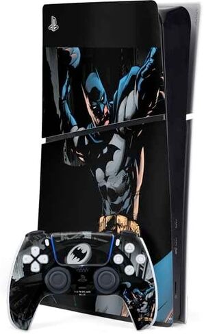 Skinit Decal Gaming Skin Compatible with PS5 Slim Digital Edition Bundle - Officially Licensed DC Comics Batman Black Mirror Cover #1 Design in Saudi Arabia
