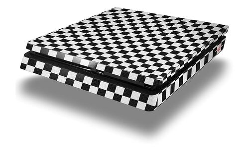Vinyl Decal Skin Wrap compatible with Sony PlayStation 4 Slim Console Checkered Canvas Black and White (PS4 NOT INCLUDED) in Saudi Arabia