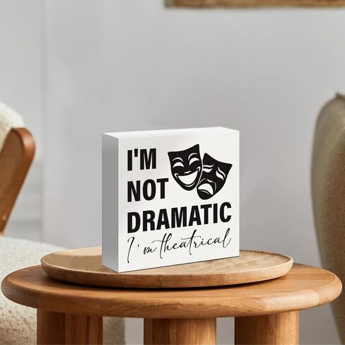 Theater Gifts Broadway Gifts for Directors Actors Music Teachers Musicians Drama Student, Musical Theater Wooden Box Sign for Home Cubicle Shelf Table Desk in Saudi Arabia