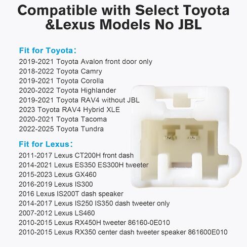محول سلك مكبر الصوت للباب لسيارة Toyota Camry Corolla Highlander RAV4 Tundra Avalon 18-22,72-8115 مكبرات الصوت الأمامية للسيارة، قابس موصل الأسلاك متوافق مع Lexus CT ES GX in Kuwait