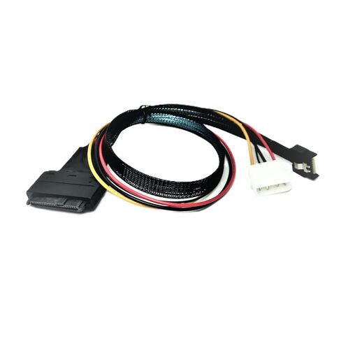 Micro SATA Cables MCIO x4 38 Pin to SFF-8639 Connector with 4 Pin Power Cable - 6 Inches, High-Speed Data Transfer Cable for Efficient Connectivity in Kuwait