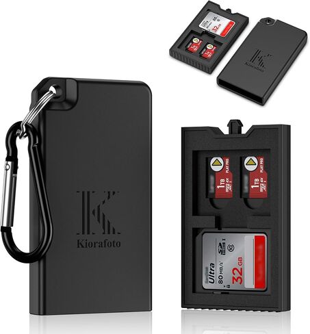 حامل حافظة بطاقات ذاكرة صغيرة منبثقة لبطاقتي SD SDHC SDXC و4 بطاقات TF MicroSD MSD مع حلقة تسلق، حافظة بطاقات Micro SD محمولة مضادة للصدمات ومقاومة للرذاذ وحافظة تخزين منظمة in Saudi Arabia