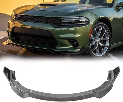 شفة المصد الأمامية لعام 2015-2023 Dodge Charger SE RT SRT GT Front Lip Splitter Spoilter Spoiler Air Body Cit (Black Plack) in Saudi Arabia