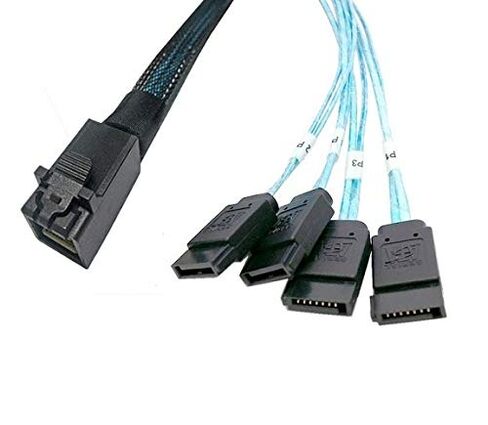 Internal Mini SAS HD SFF-8643 to 4 SATA Internal Cables 600mm in Saudi Arabia