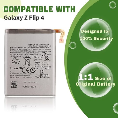 بطارية قابلة للشحن EB-BF723ABY جديدة متوافقة مع Galaxy Z Flip 4 SM-F721 SM-F721U SM-F721U1 F721N مع مجموعة أدوات إصلاح مطورة in Kuwait