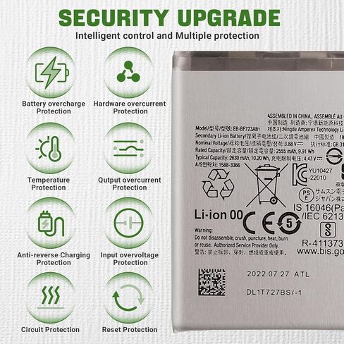 بطارية قابلة للشحن EB-BF723ABY جديدة متوافقة مع Galaxy Z Flip 4 SM-F721 SM-F721U SM-F721U1 F721N مع مجموعة أدوات إصلاح مطورة in Kuwait