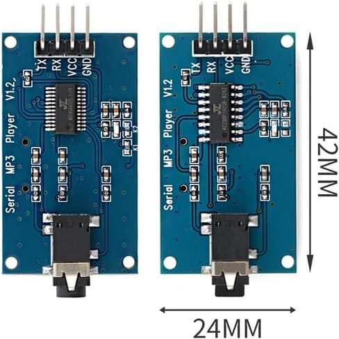 2pcs YX5300 UART TTL MP3 Voice Player Module with Micro SD Holder in Saudi Arabia