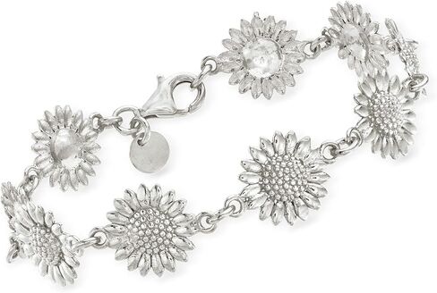 Ross-Simons Italian Sterling Silver Sunflower Bracelet in Saudi Arabia