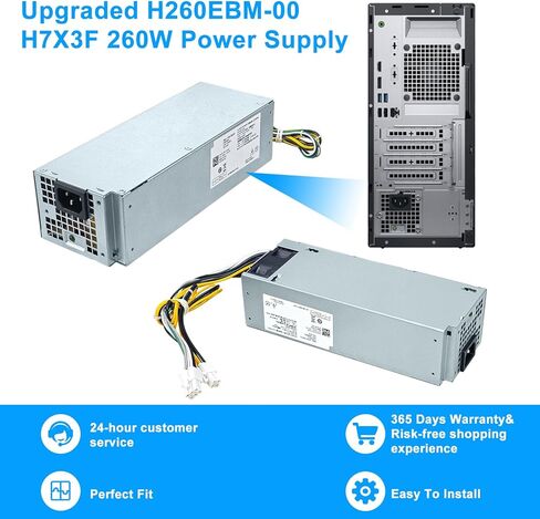 ترقية H260EBM-00 H7X3F 260 واط وحدة تزويد الطاقة PSU متوافقة مع Dell Optiplex 3050 3060 3050M 5050 5060 7050 7060 7080 3080 5080 5090 7090 7080MT H7X3F H260EBM-00 L260EBM-00 H260AM-00 مزود الطاقة in Kuwait