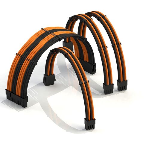LINKUP - كابلات تمديد الطاقة AVA 12VHPWR PCIE 5.0┃600 وات 16AWG┃UL-Rated، سترة بأكمام، مقابس مصبوبة┃ مجموعة 4 قطع لوحدات معالجة الرسوميات RTX5000 RTX4000┃تعزيز أداء الألعاب┃30 سم أسود in Saudi Arabia