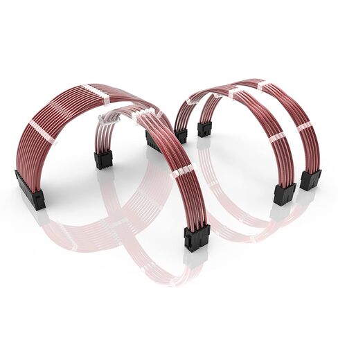 LINKUP - كابلات تمديد الطاقة AVA 12VHPWR PCIE 5.0┃600 وات 16AWG┃UL-Rated، سترة بأكمام، مقابس مصبوبة┃ مجموعة 4 قطع لوحدات معالجة الرسوميات RTX5000 RTX4000┃تعزيز أداء الألعاب┃30 سم أسود in Saudi Arabia