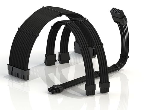 LINKUP - كابلات تمديد الطاقة AVA 12VHPWR PCIE 5.0┃600 وات 16AWG┃UL-Rated، سترة بأكمام، مقابس مصبوبة┃ مجموعة 4 قطع لوحدات معالجة الرسوميات RTX5000 RTX4000┃تعزيز أداء الألعاب┃30 سم أسود in Saudi Arabia
