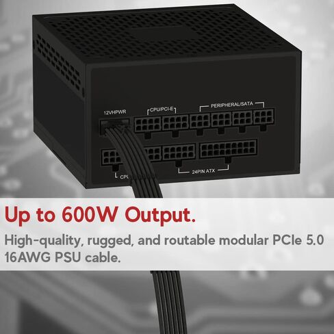 LINKUP - كابلات تمديد الطاقة AVA 12VHPWR PCIE 5.0┃600 وات 16AWG┃UL-Rated، سترة بأكمام، مقابس مصبوبة┃ مجموعة 4 قطع لوحدات معالجة الرسوميات RTX5000 RTX4000┃تعزيز أداء الألعاب┃30 سم أسود in Saudi Arabia