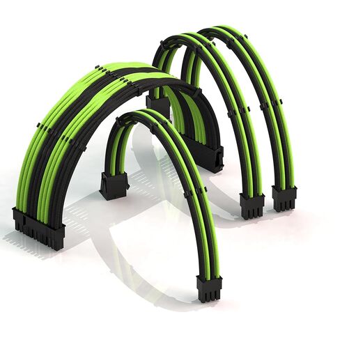 LINKUP - كابلات تمديد الطاقة AVA 12VHPWR PCIE 5.0┃600 وات 16AWG┃UL-Rated، سترة بأكمام، مقابس مصبوبة┃ مجموعة 4 قطع لوحدات معالجة الرسوميات RTX5000 RTX4000┃تعزيز أداء الألعاب┃30 سم أسود in Saudi Arabia