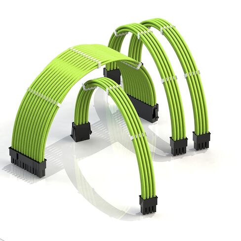 LINKUP - كابلات تمديد الطاقة AVA 12VHPWR PCIE 5.0┃600 وات 16AWG┃UL-Rated، سترة بأكمام، مقابس مصبوبة┃ مجموعة 4 قطع لوحدات معالجة الرسوميات RTX5000 RTX4000┃تعزيز أداء الألعاب┃30 سم أسود in Saudi Arabia