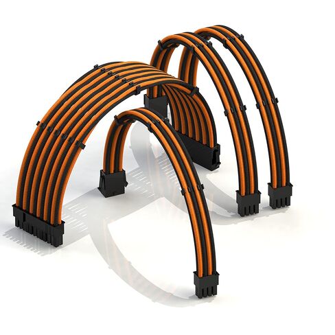 LINKUP - كابلات تمديد الطاقة AVA 12VHPWR PCIE 5.0┃600 وات 16AWG┃UL-Rated، سترة بأكمام، مقابس مصبوبة┃ مجموعة 4 قطع لوحدات معالجة الرسوميات RTX5000 RTX4000┃تعزيز أداء الألعاب┃30 سم أسود in Saudi Arabia