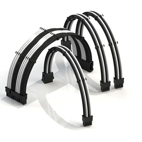 LINKUP - كابلات تمديد الطاقة AVA 12VHPWR PCIE 5.0┃600 وات 16AWG┃UL-Rated، سترة بأكمام، مقابس مصبوبة┃ مجموعة 4 قطع لوحدات معالجة الرسوميات RTX5000 RTX4000┃تعزيز أداء الألعاب┃30 سم أسود in Saudi Arabia