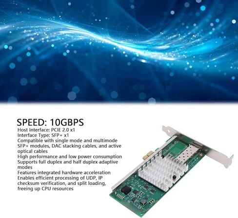 بطاقة شبكة PCIE X1 سعة 10 جيجابايت، ومحول SFP Fiber Ethernet مع شريحة 82599EN، ودعم خادم VMware in Kuwait