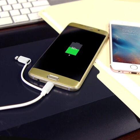 كابل شاحن Cellet iPhone، سلك شحن iPhone مع مجموعة موصل Micro-USB متوافق مع iPhone 13 Pro Max Mini 12 Pro Max Mini 11 iPad Pro iPad Air iPad Mini - أبيض in Kuwait