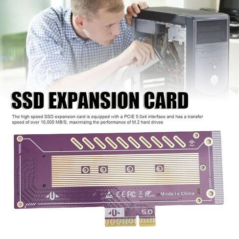 بطاقة محول Zyyini PCIe 5.0 X4 إلى M.2 NVMe، بطاقة توسيع SSD بسرعة 128 جيجابت في الثانية، سرعة قراءة تزيد عن 10000 ميجابت في الثانية، لأجهزة كمبيوتر محطة عمل الألعاب X8 X16، لنظام Wins 10 11، لنظام Linux، لنظام التشغيل OS X in Saudi Arabia