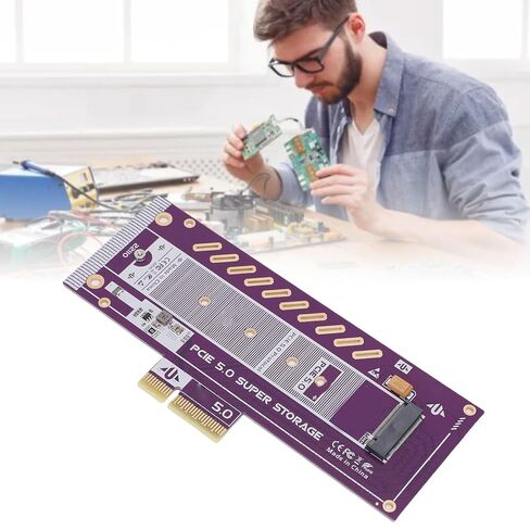 بطاقة محول Zyyini PCIe 5.0 X4 إلى M.2 NVMe، بطاقة توسيع SSD بسرعة 128 جيجابت في الثانية، سرعة قراءة تزيد عن 10000 ميجابت في الثانية، لأجهزة كمبيوتر محطة عمل الألعاب X8 X16، لنظام Wins 10 11، لنظام Linux، لنظام التشغيل OS X in Saudi Arabia