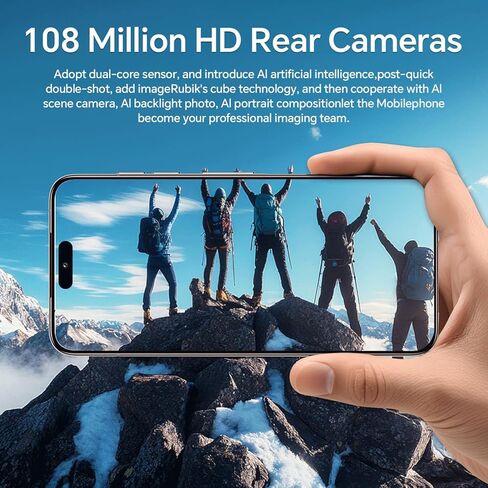 P24 Ultra Unlocked Phones, 12GB+512GB Smartphone, 5G Android 14 Phone with 108MP+48MP Camera, Snapdragon 888, 6.8" Full HD+ OLED Screen, 5000mAh Battery, Dual SIM, GPS White in Saudi Arabia