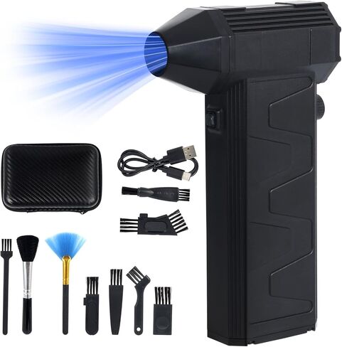 Compressed Air Duster Electric Duster- 130000RPM Super Power Electric Cleaner Kit with Adjustable, Mini Rechargeable Cordless Jet Dry Blower Air Blower for Keyboard, PC, Car Cleaning, Gifts for Men in Saudi Arabia