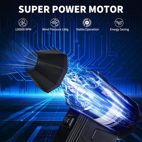 Compressed Air Duster Electric Duster- 130000RPM Super Power Electric Cleaner Kit with Adjustable, Mini Rechargeable Cordless Jet Dry Blower Air Blower for Keyboard, PC, Car Cleaning, Gifts for Men in Saudi Arabia